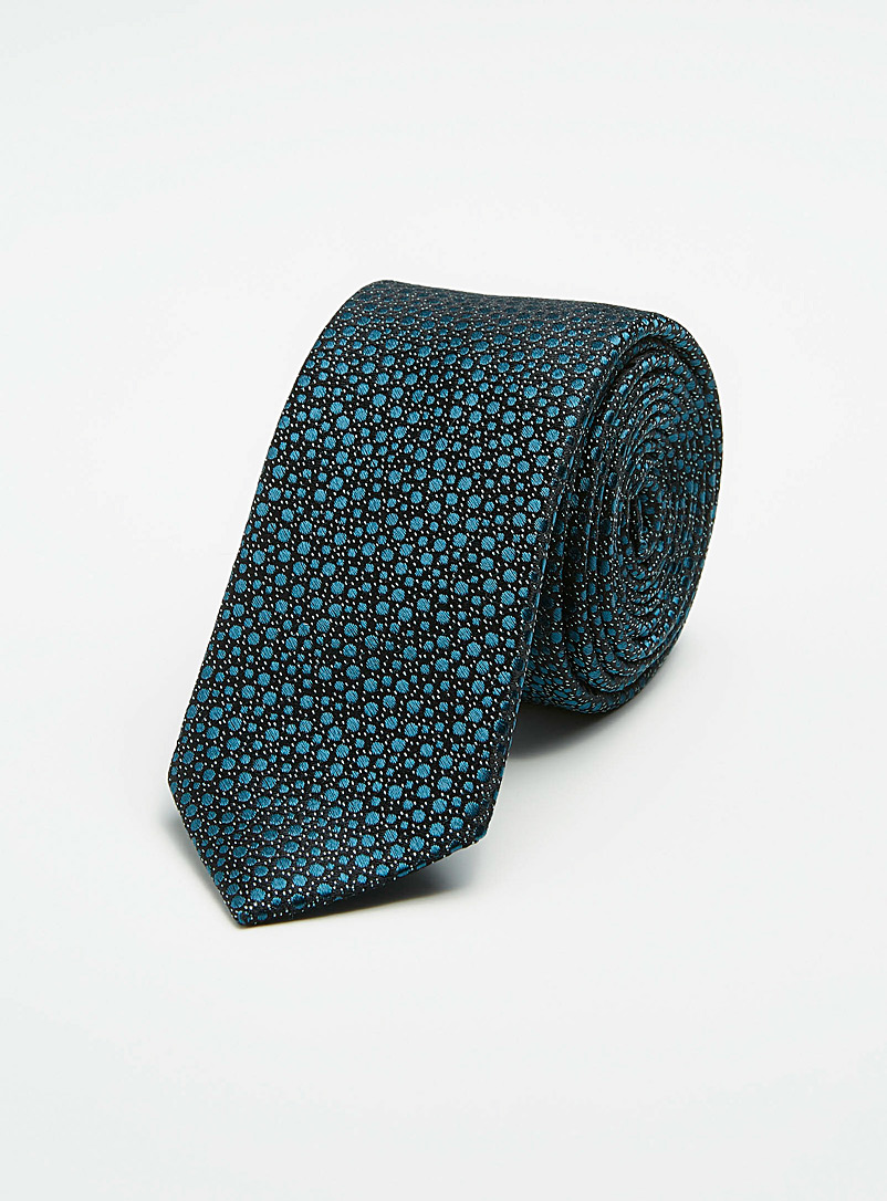 Le 31: La cravate pois festifs Bleu moyen-ardoise pour homme