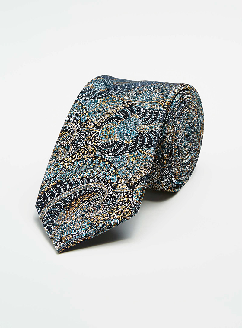 Le 31: La cravate riche paisley Brun pâle-taupe pour homme