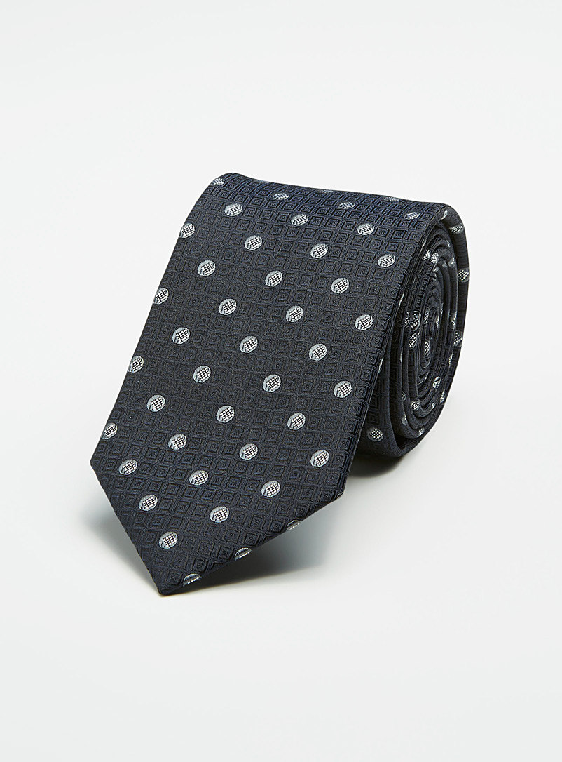 Le 31: La cravate pois quadrillés Noir pour homme