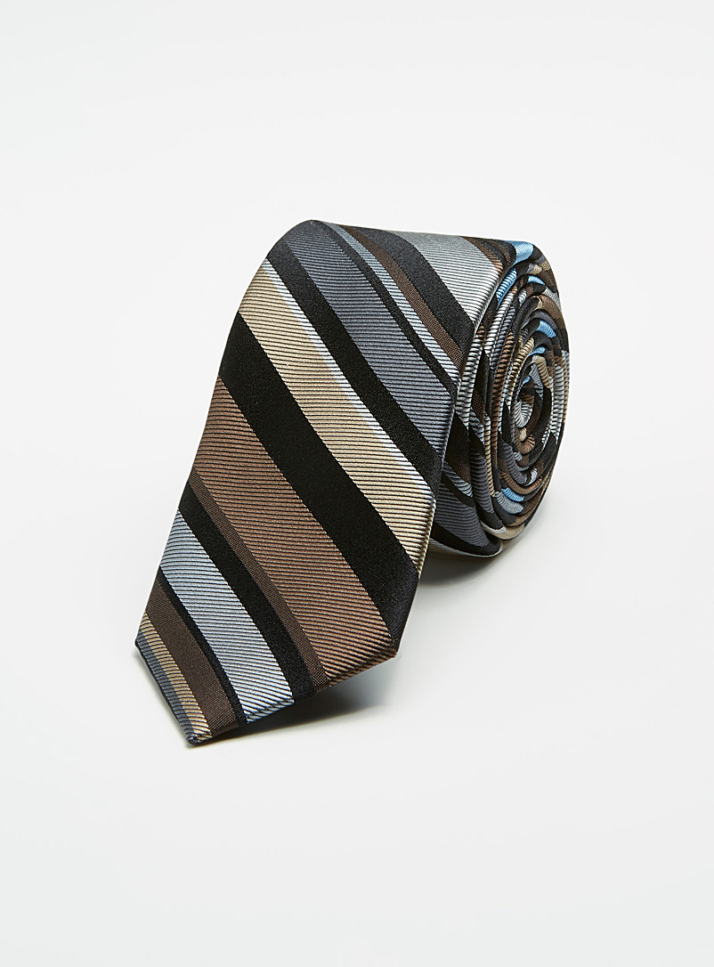 Le 31 Grey Bright striped tie for men