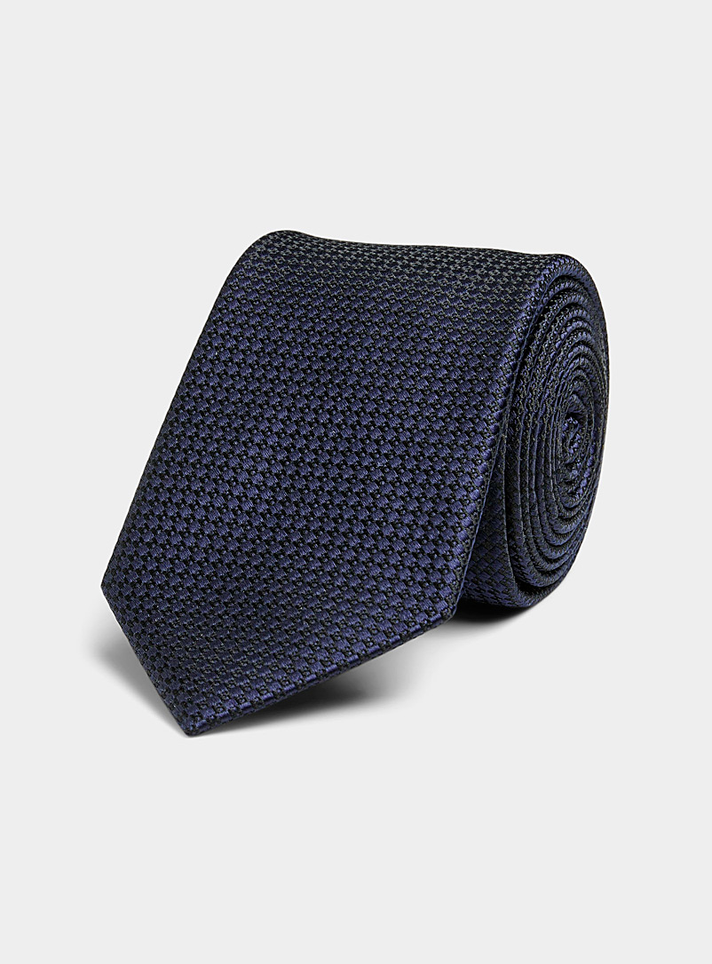 Le 31 Dark Blue Jacquard check tie for men