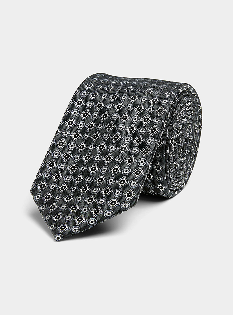 Le 31: La cravate mosaïque médaillons Noir pour homme