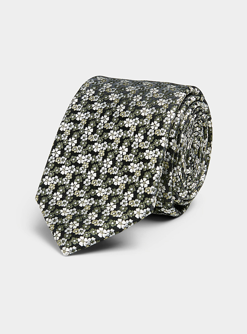 Le 31 Mossy Green Olive flowers tie for men