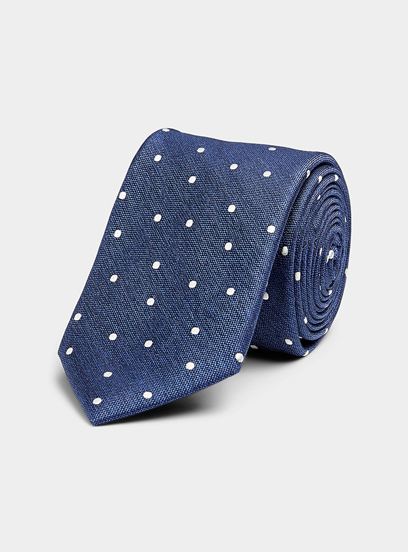 Le 31 Marine Blue White dot colourful tie for men