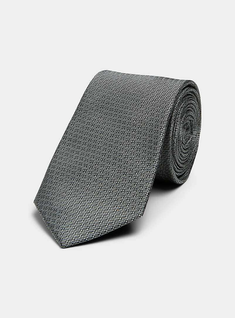 Le 31 Charcoal Jacquard pattern satiny tie for men