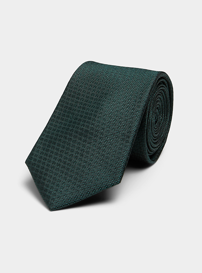 Le 31: La cravate satinée motif jacquard Vert pour homme