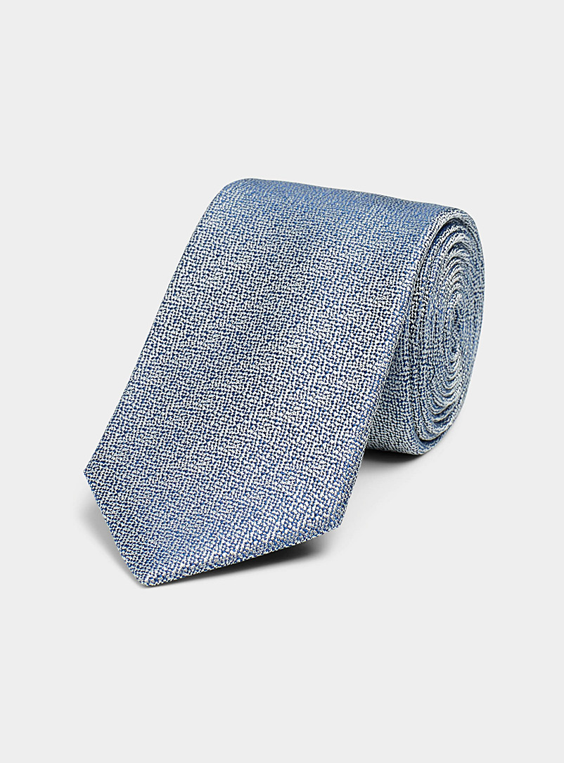 Le 31 Marine Blue Crackled-like satiny tie for men
