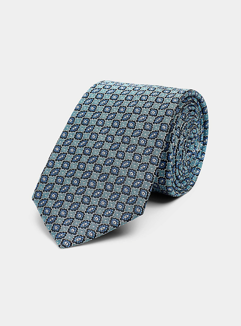 Le 31 Blue Retro eyespot jacquard tie for men