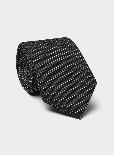 Micro check jacquard tie