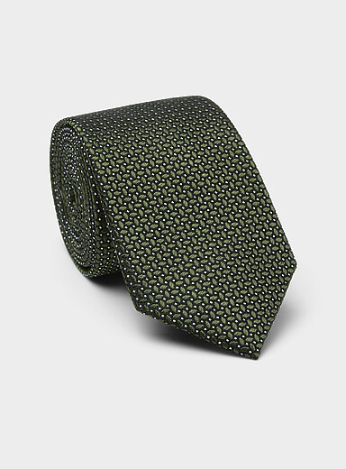Geo jacquard 100% silk tie