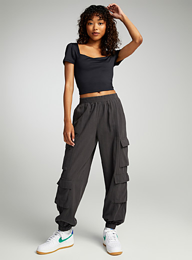 cyber and Monday Deals Clearance Under 10$ BUIgtTklOP Pants for Women  Clearance Women's Fall And Winter Casual Sweatpants Elastic-waisted Pants  Loose Casual Pants 