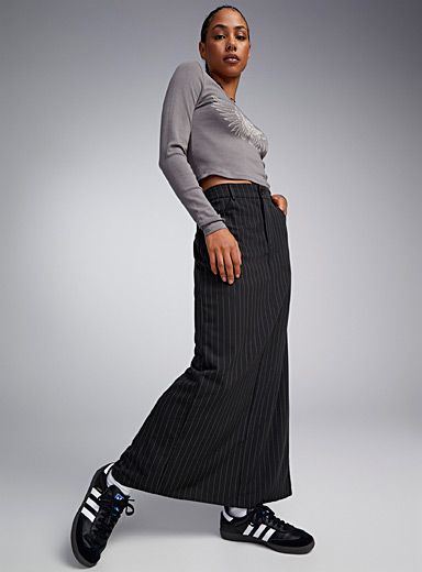 Twik Patterned Black White stripes dress skirt for women