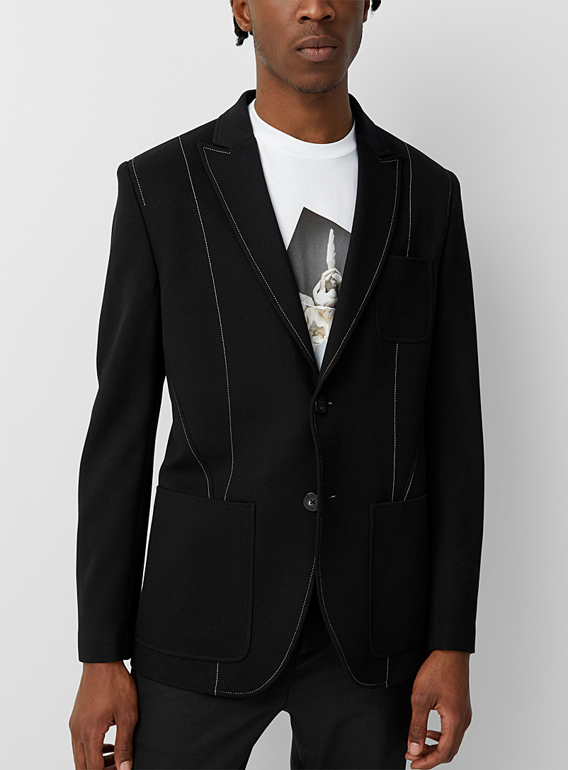 Neil Barrett Black Contrast stitching black jacket for men