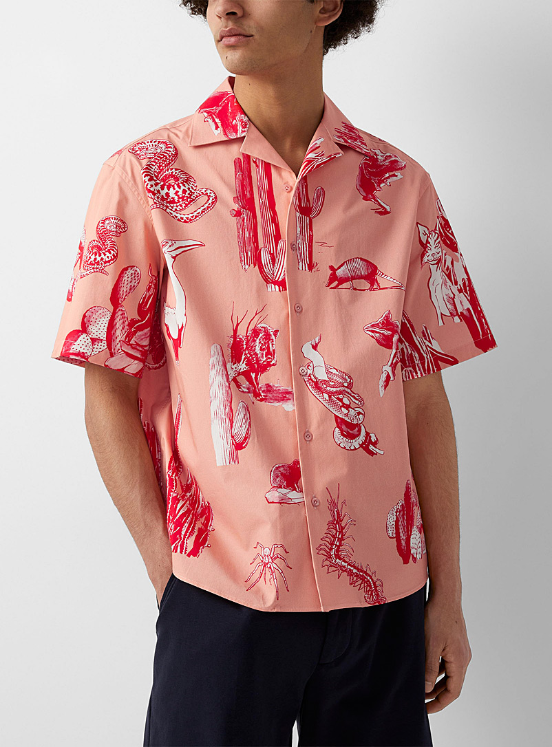 Neil Barrett Pink Desert bowling shirt for men