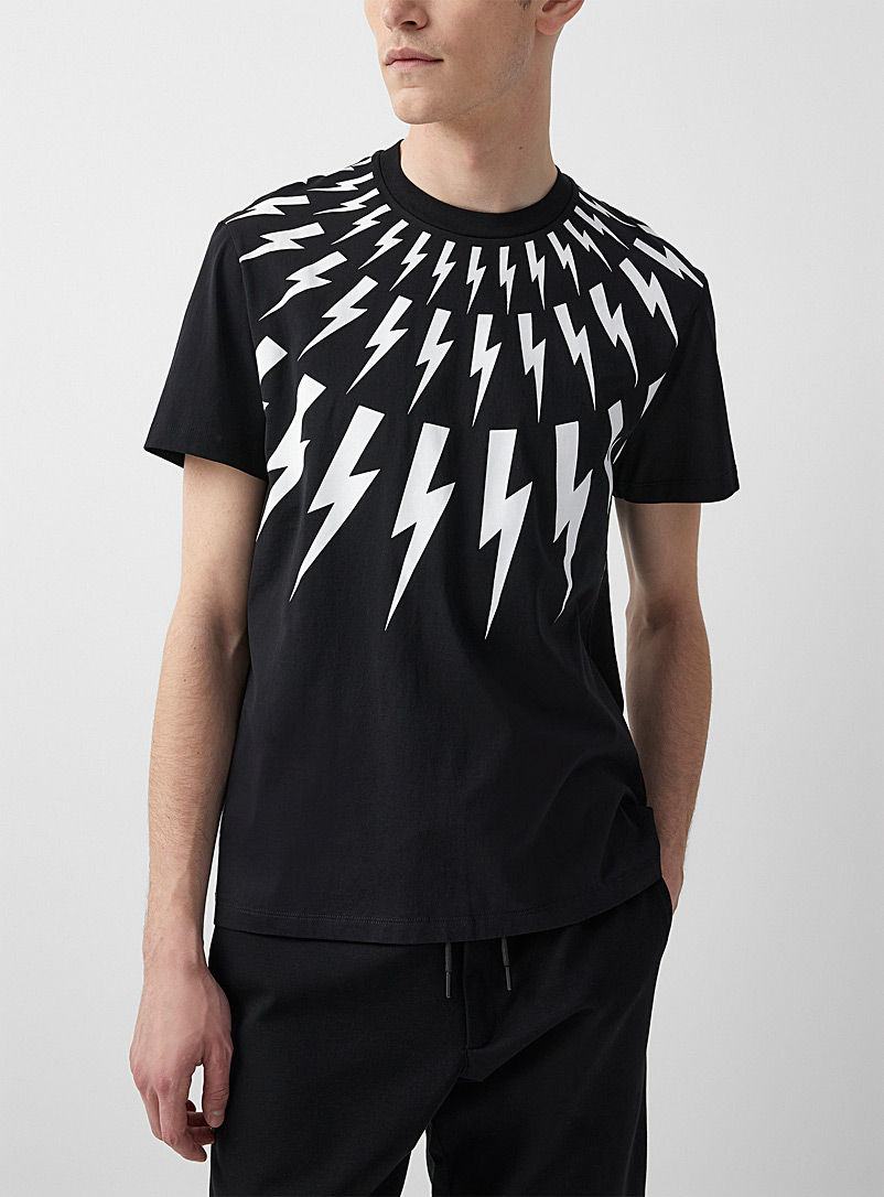 Accent lightning bolt Fair Isle T-shirt Neil | Shop Men's Designer Neil Barrett Online in | Simons