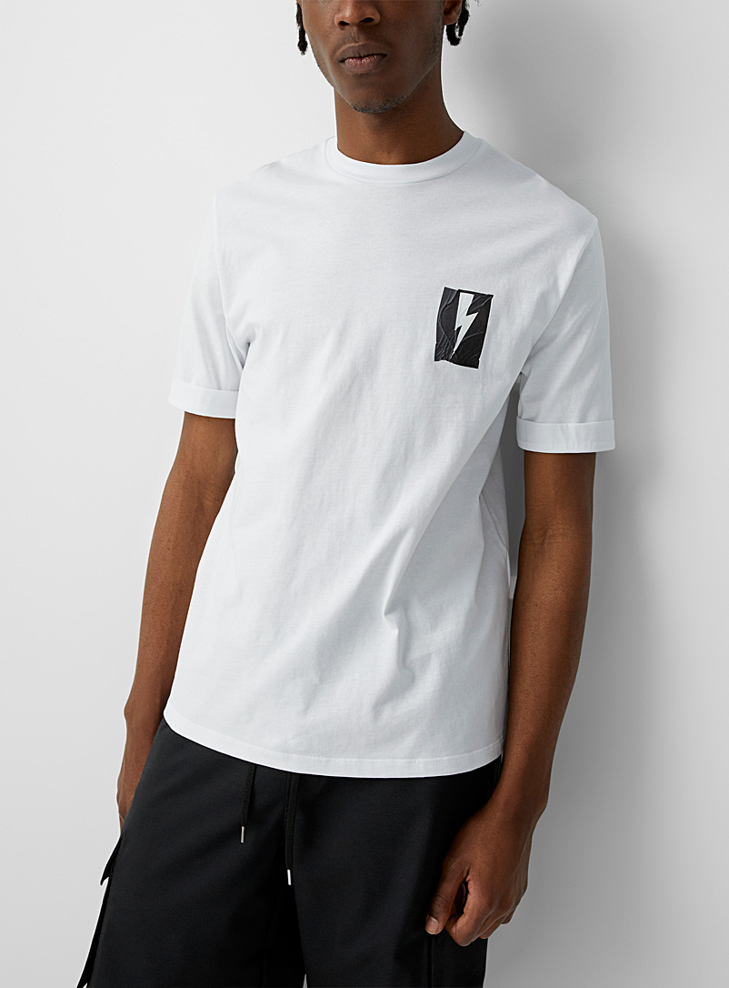 Neil Barrett White Flag bolt T-shirt for men