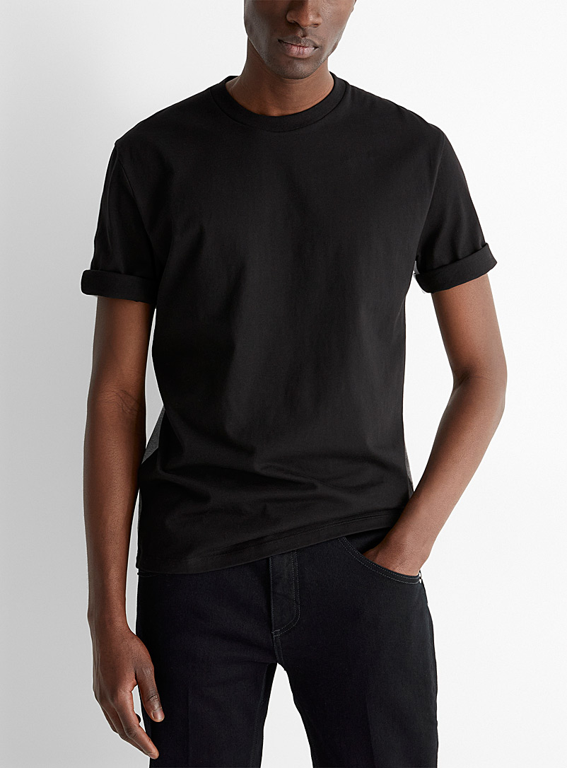 Neil Barrett: Le t-shirt tricolore moderniste Noir pour homme