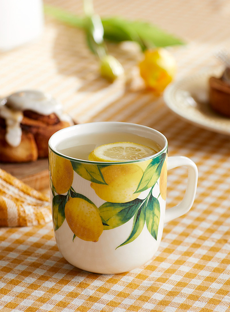 Simons Maison Patterned White Lemon tree mug