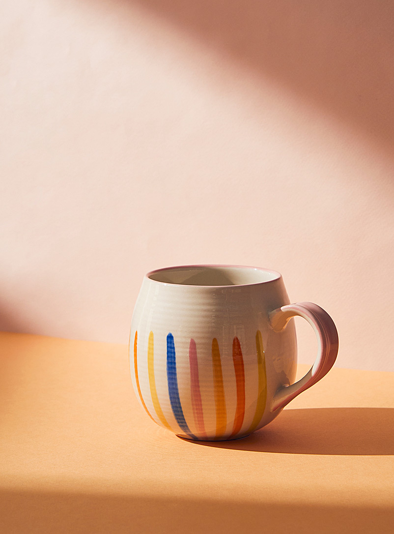 Simons Maison Cream Beige Joyful stripes mug
