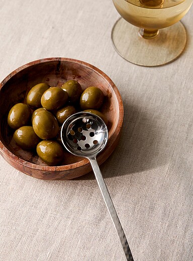 Hammered olive spoon