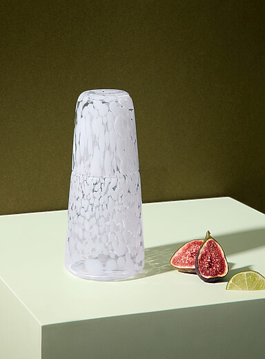 Murano style glass and pitcher set