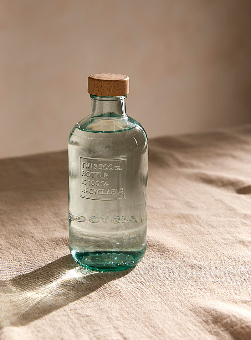 Simons Maison: La bouteille verre recyclé turquoise Assorti