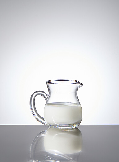 Small translucent milk jug