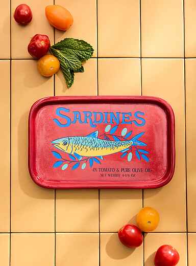 Simons Maison: Le petit plateau rectangulaire poisson Bleu p&acirc;le - Bleu ciel