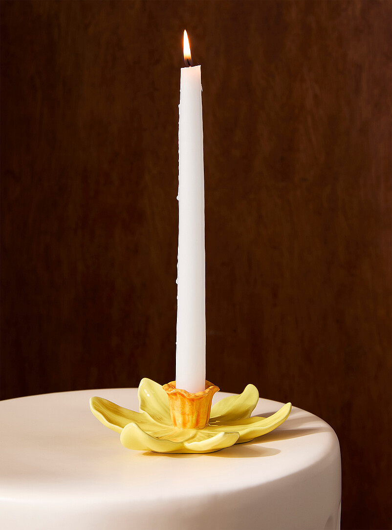 Simons Maison Sunflower Yellow Daffodil ceramic candle holder