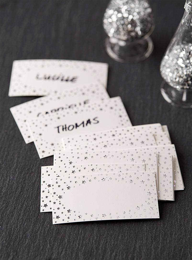 Simons Maison Silver Twinkling star place cards