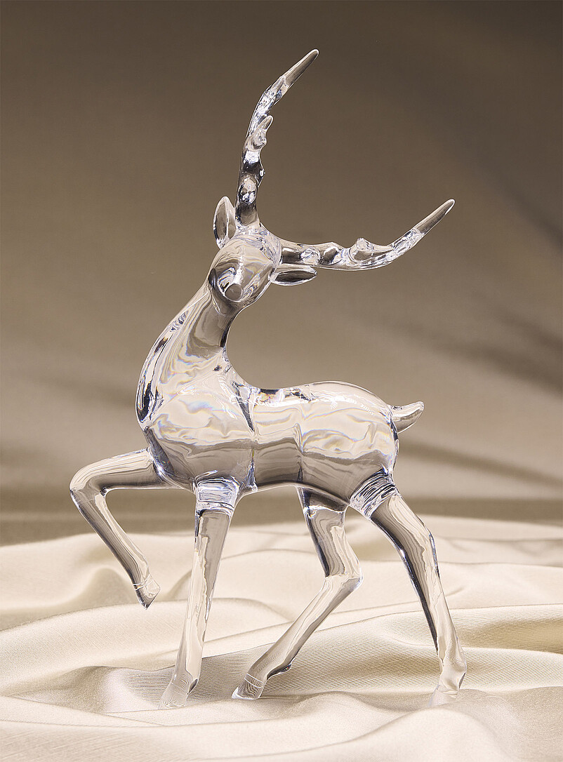 Figurine De Renne En Acrylique Transparent - Décoration De Noël Ou D'intérieur - 10.6 X 9.2 X 5.1 Cm - 14