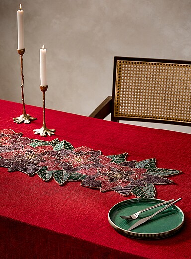 Poinsettia table runner 35 x 90 cm <b>Christmas Collection</b>
