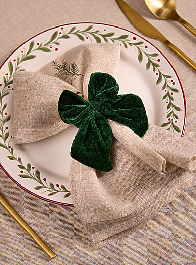 Les anneaux &agrave; serviettes boucle velours <b>Collection de No&euml;l</b>