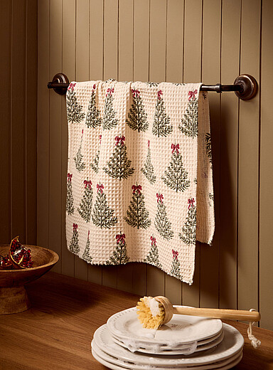 Fir and bows tea towel <b>Christmas Collection</b>