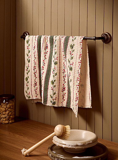 Holly stripes tea towel <b>Christmas Collection</b>