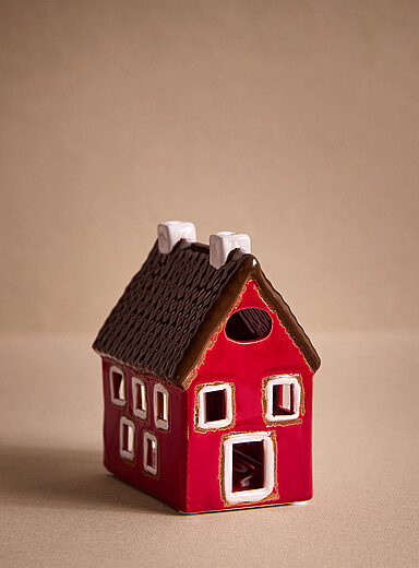 La maisonnette d&eacute;corative c&eacute;ramique rouge <b>Collection de No&euml;l</b>