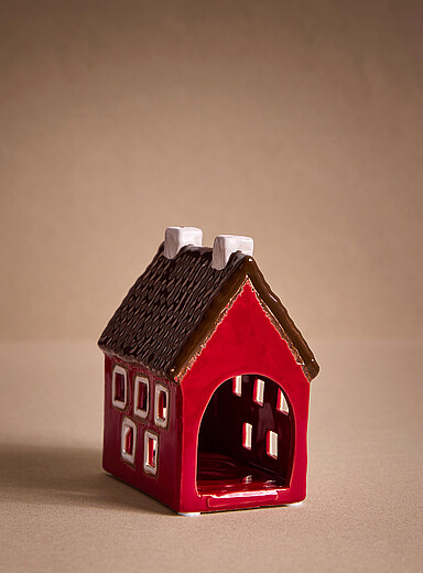 La maisonnette d&eacute;corative c&eacute;ramique rouge <b>Collection de No&euml;l</b>
