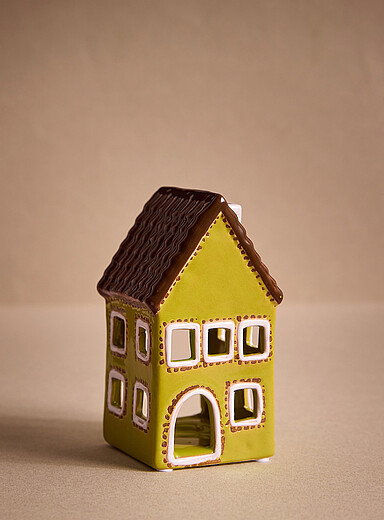 La maisonnette d&eacute;corative c&eacute;ramique verte <b>Collection de No&euml;l</b>