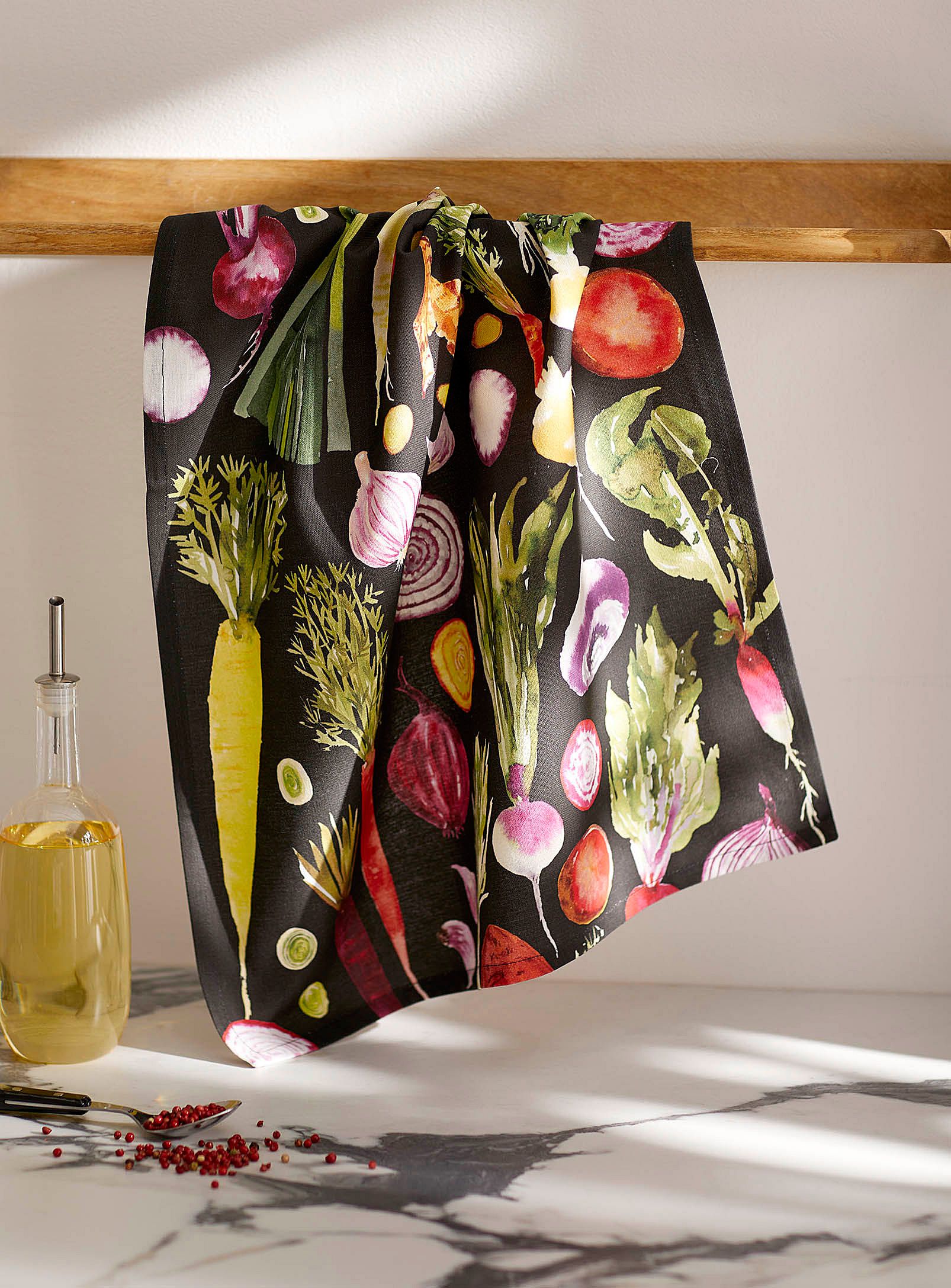 Simons Maison Fresh Veggies Tea Towel In Multi