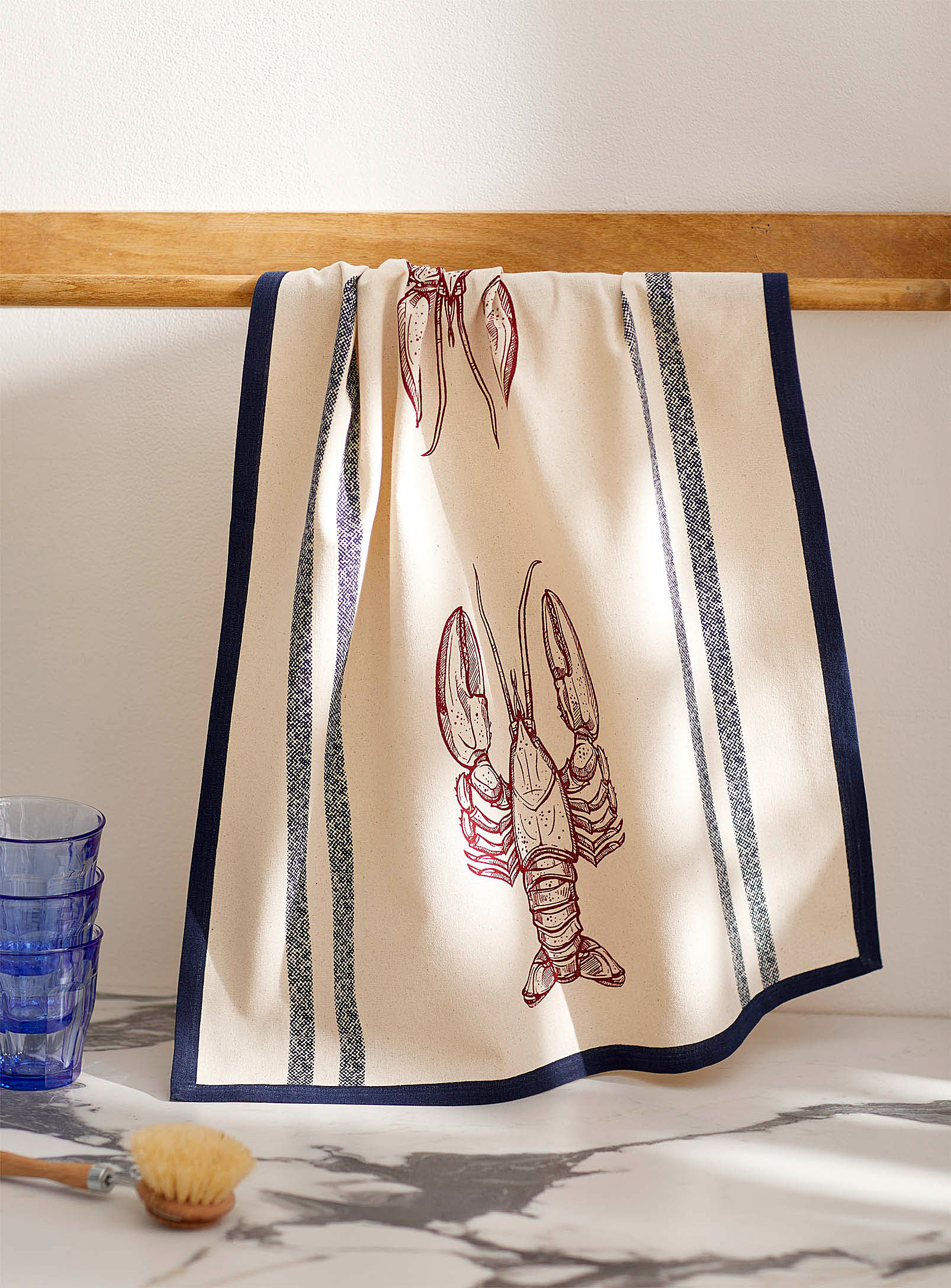 Simons Maison Lobsters Tea Towel In Neutral
