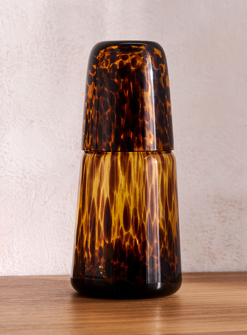 Leopard print glass and pitcher set product image (primary)