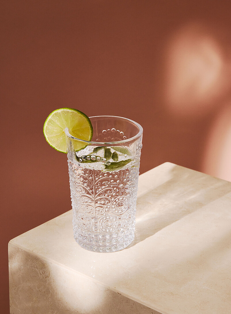 Lace motif large textured glass product image (primary)