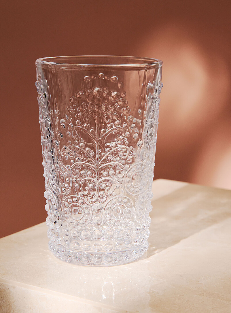 Lace motif large textured glass product image 2