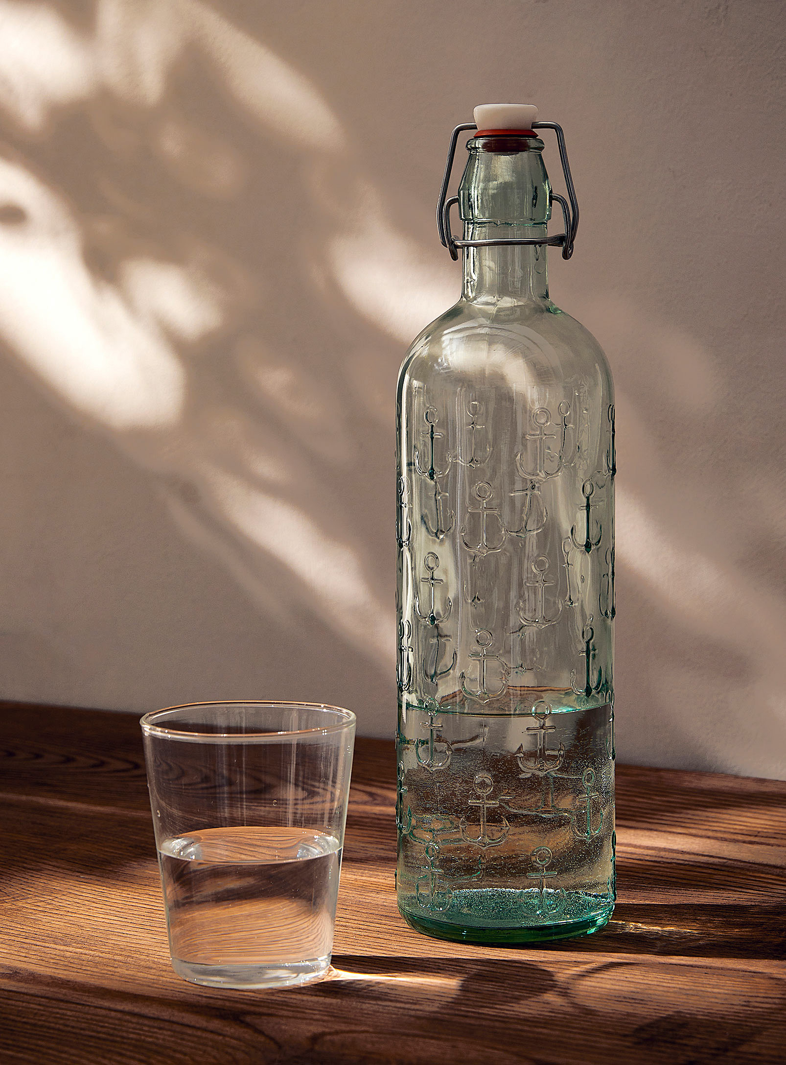Simons Maison Anchor Recycled Glass Bottle In Transparent
