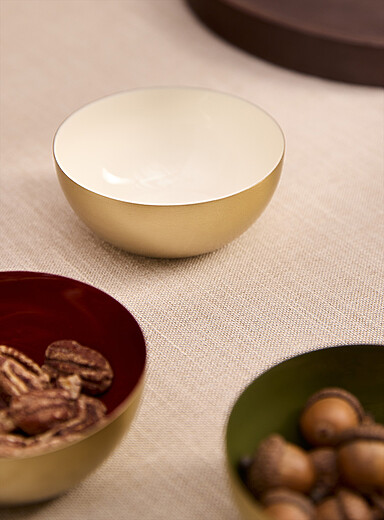Le petit bol m&eacute;tal &eacute;maill&eacute; blanc <b>Collection de No&euml;l</b>