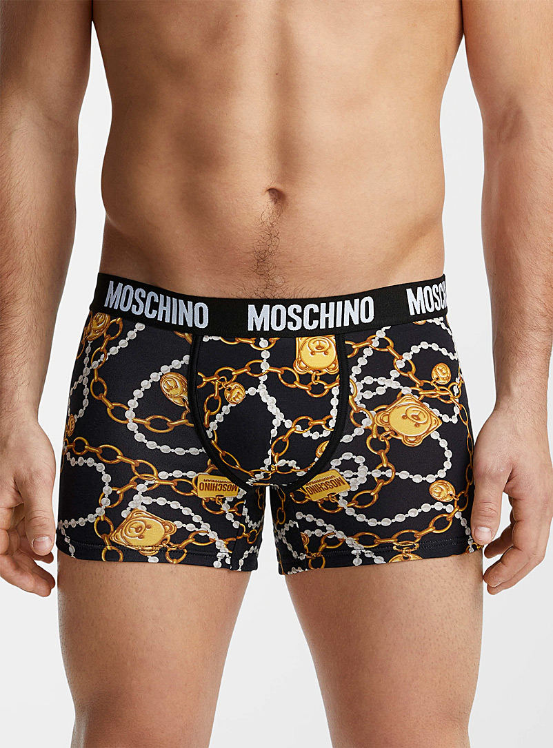 Moschino Black Teddy bear and chain trunk for men