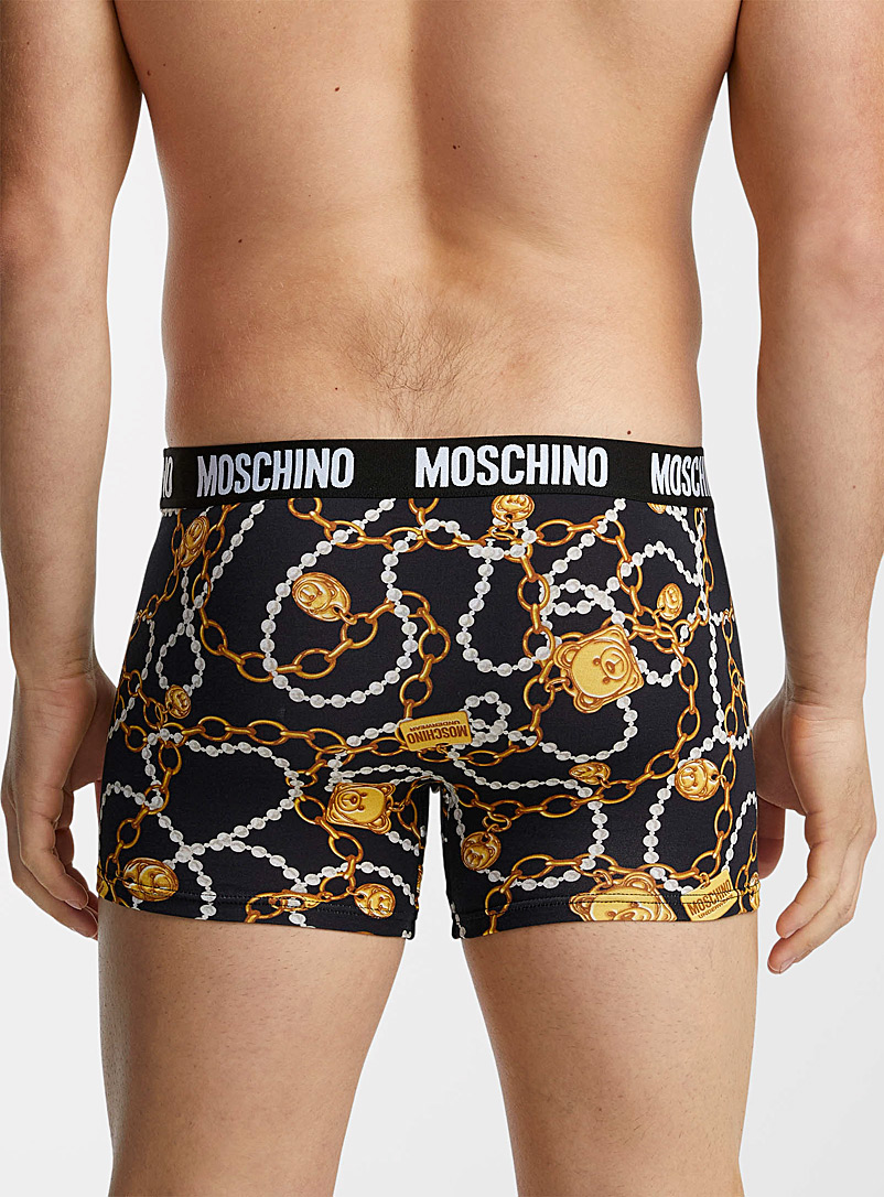 Moschino Black Teddy bear and chain trunk for men