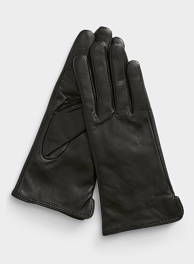 Le gant cuir v&eacute;ritable et cachemire