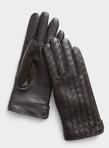 Braided leather gloves