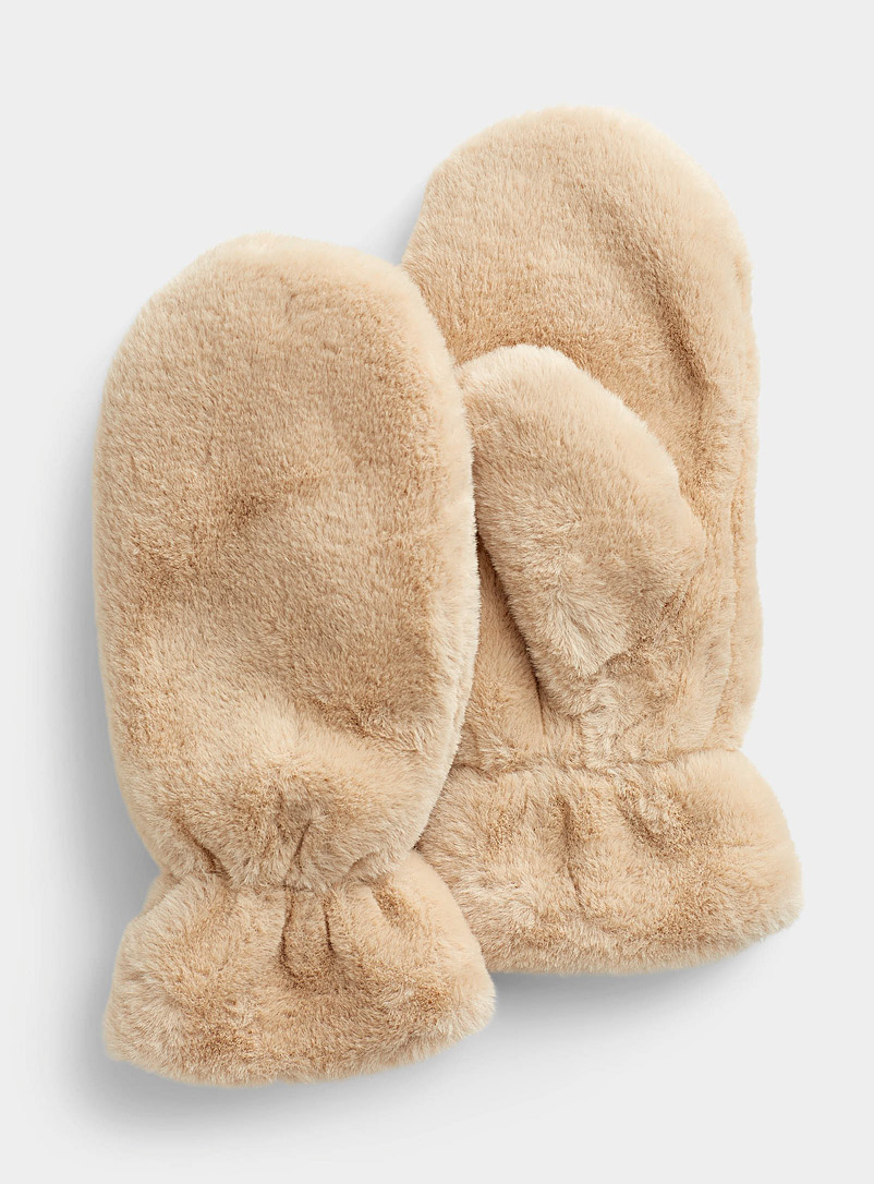 Simons Honey Ultra-soft fuzzy mittens for women